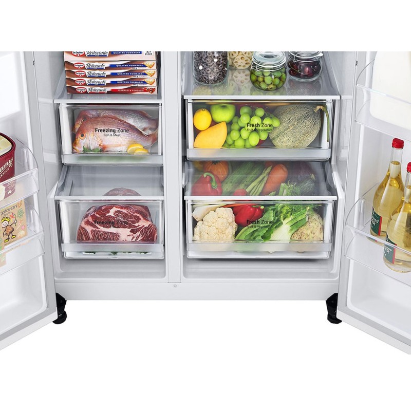 طراحی کشوهای یخچال فریزر ال جی GCJ-287GNW