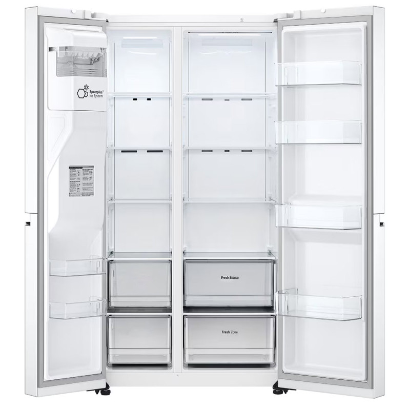 طراحی فضای داخلی یخچال فریزر سه درب ال جی j257 رنگ سفید
